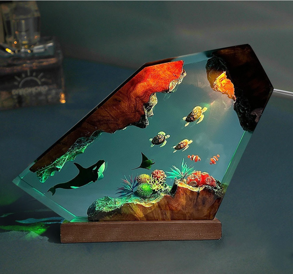 Underwater Resin Shelf Art